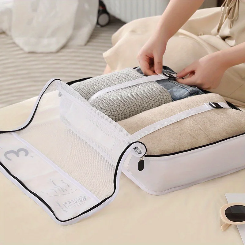 

Travel Packing Cube Set, Carry-On Suitcase Organizer Bags, Multifunctional Luggage Organizers With Laundry & Shoe Bag F