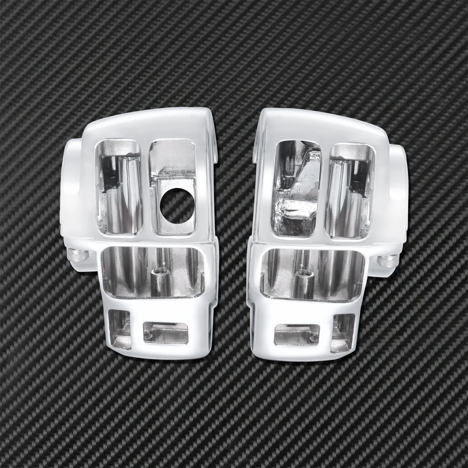 Motorcycle Chrome Handlebar Control Switch Housing Cover 2PCS Aluminum For Harley Touring Electra Glide FLHT 1996-2013 Road King