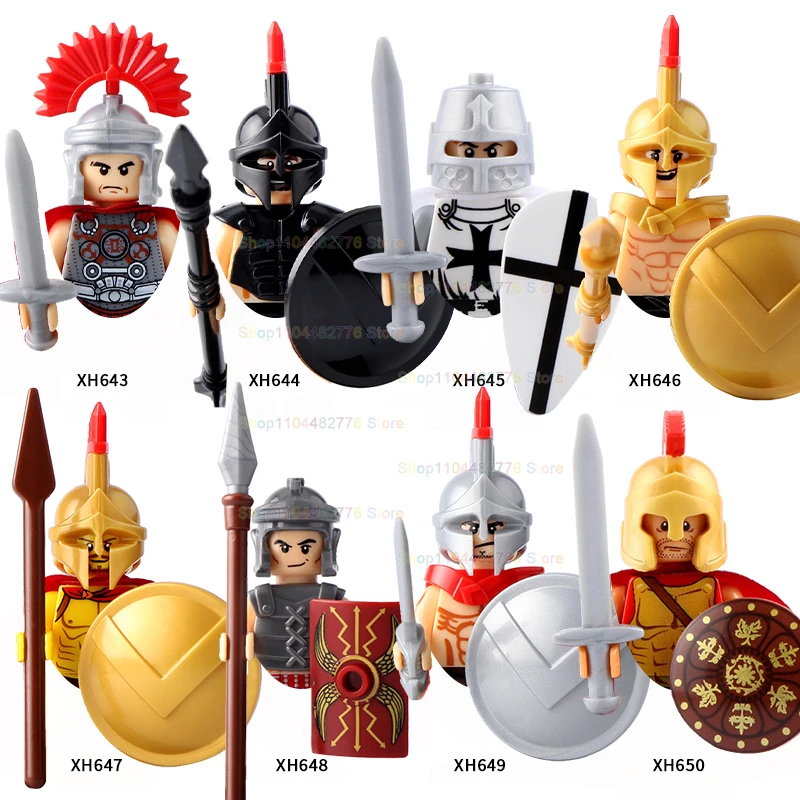 BR880 Knight Medieval Crusader Figure Holy Sepulchre Hospital Hammer Sword Shield Soldier Weapon accessories Building Block Toys - Image 4