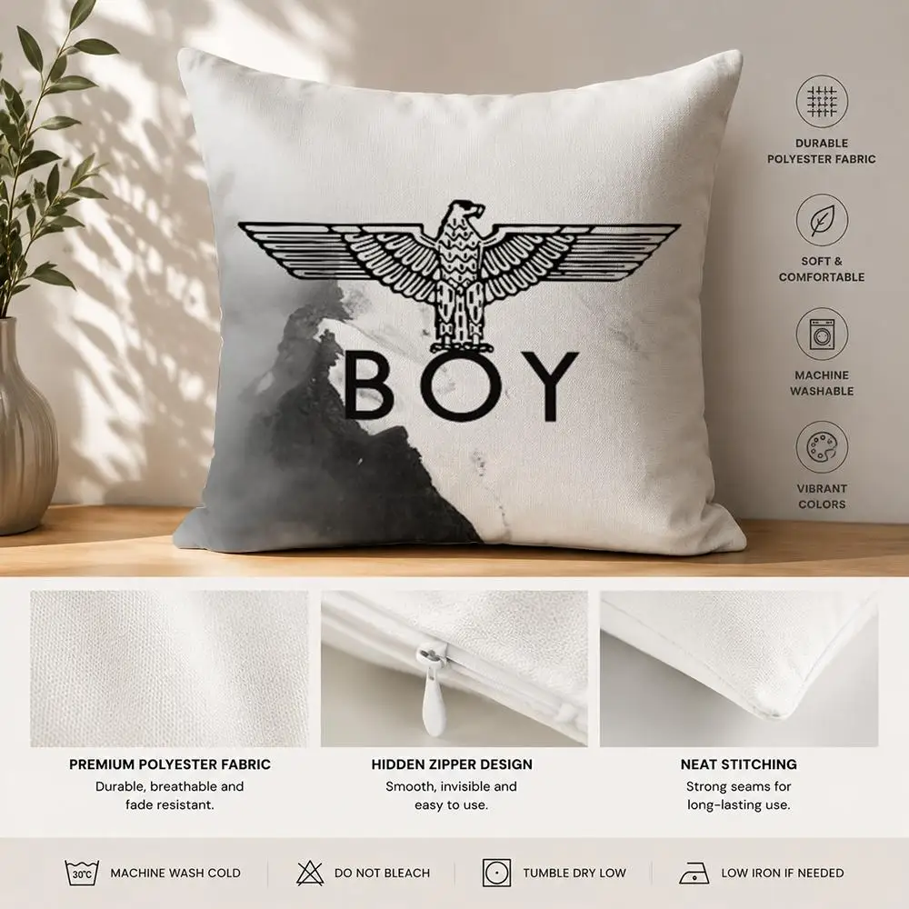 Brand B-BOY LONDON Logo Cushion Cover 40x40cm Square Decorative Sofa Cushion Cover Bedroom Living Room Home Decor Gift
