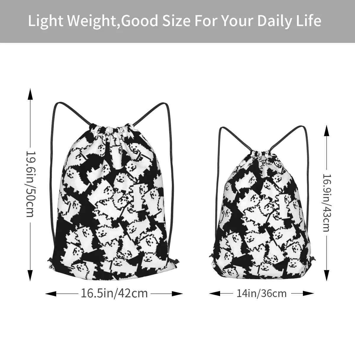 Undertale Annoying Dog Video Game Cute Backpacks Fashion Drawstring Bundle Pocket Sundries Bag Book Bags for Travel School