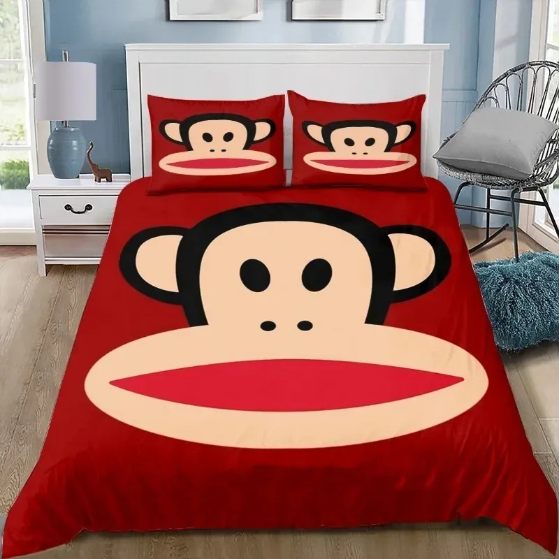 Frank Cartoon Monkey All Season Duvet Cover Comforter Bedding Set Soft Quilt Cover and Pillowcases Single/Double/Queen/King