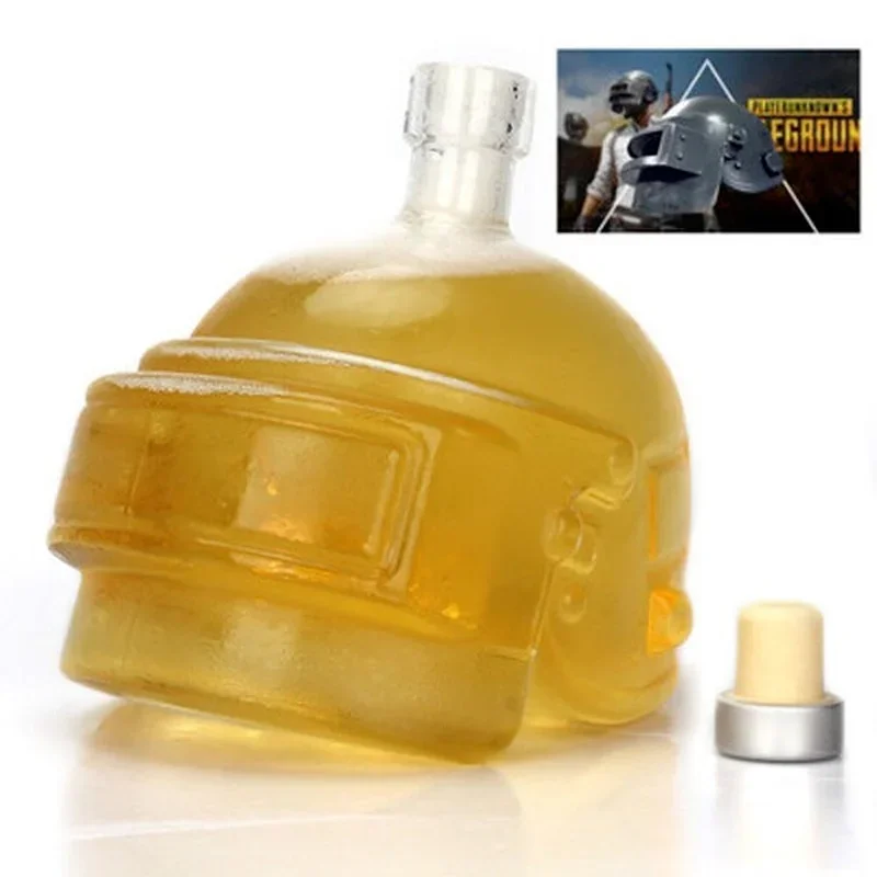 PUBG Playerunknown's Battlegrounds 3 Levels Helmet Wine Flagon  Pot  Jug High Borosilicate Glass Vodka Bottle Gift