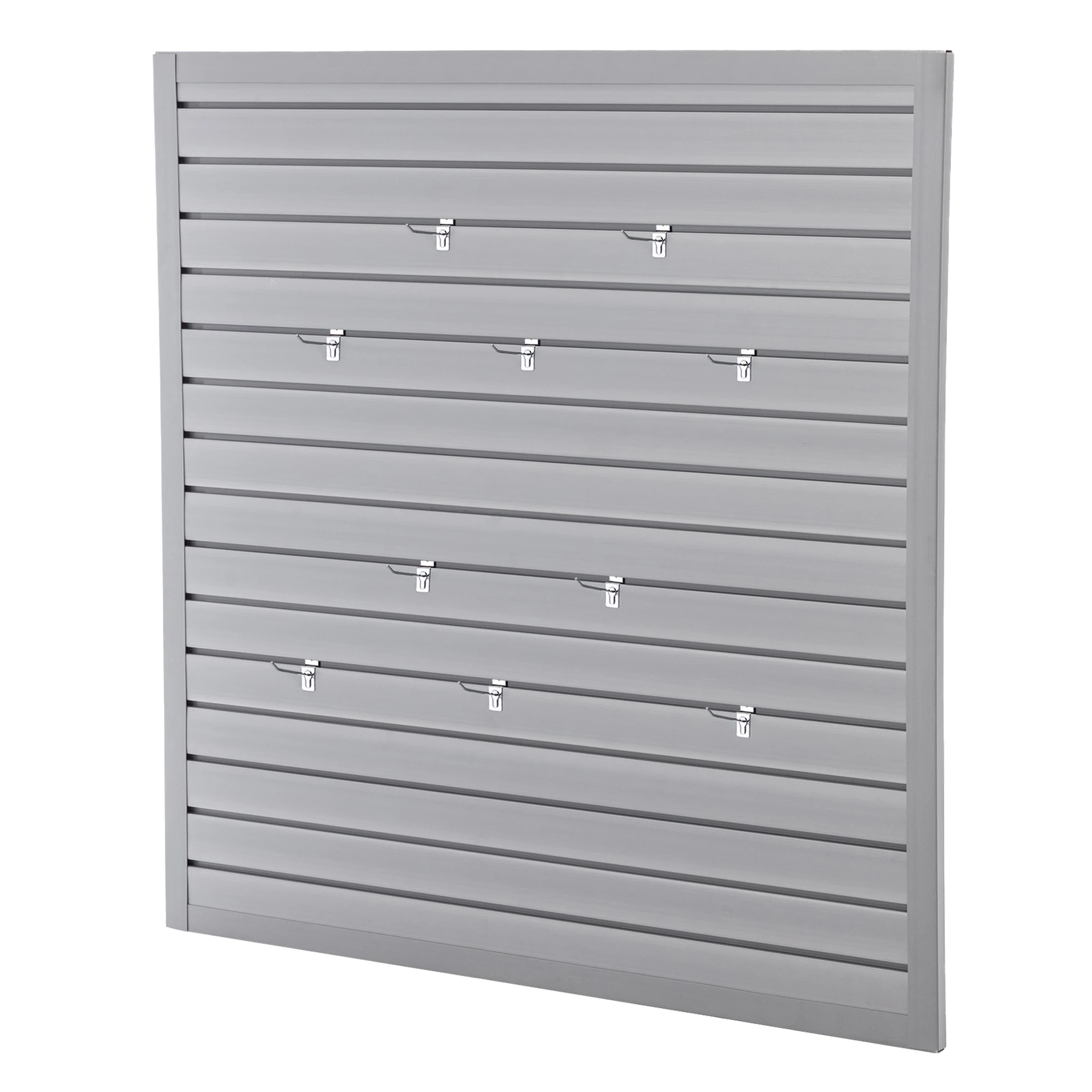 

4ft x 4ft PVC Slat Wall Panels, Modular Grey Garage & Home Organizer, 16 Sqft, Easy Install