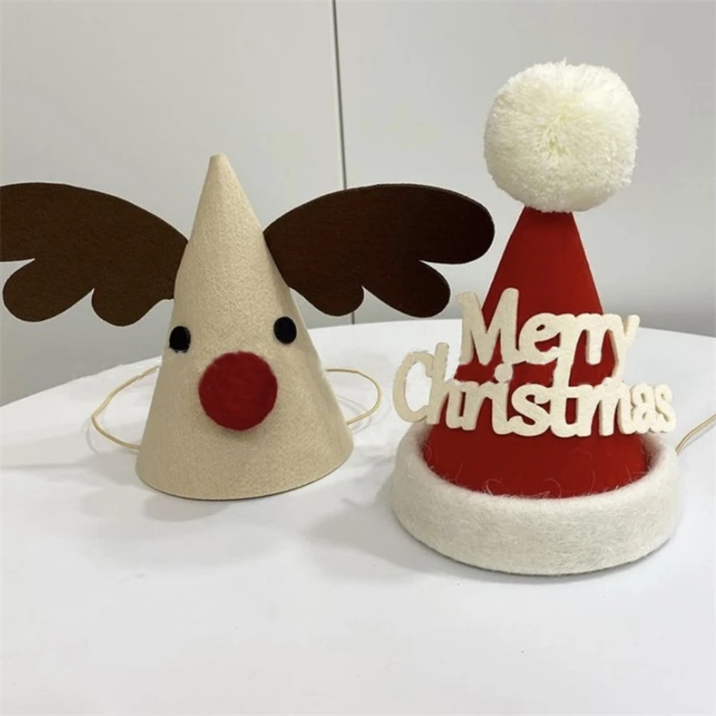 Christmas Hat Santa Elk Merry Christmas Hats Non Woven Fabric Party Props image 5