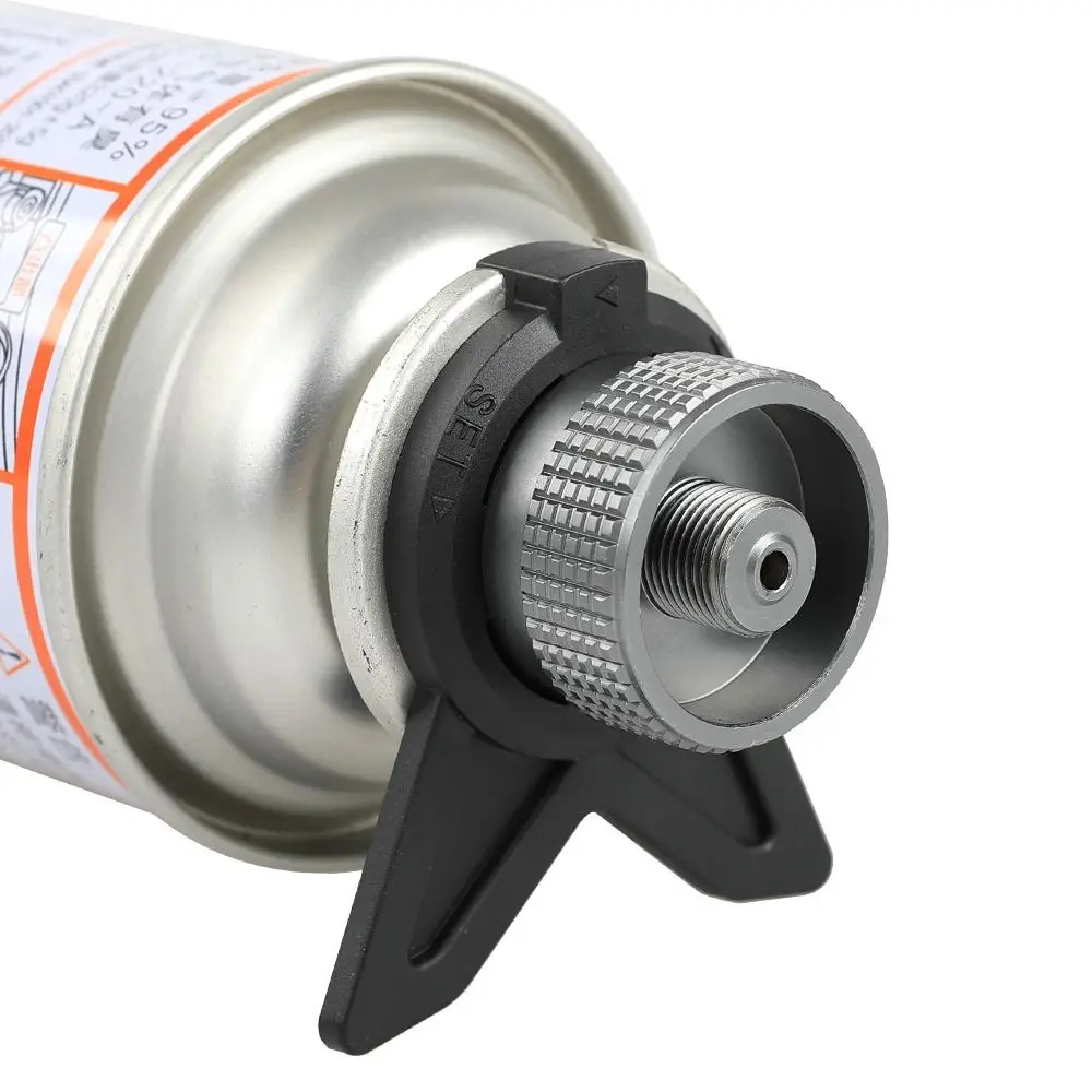 

Aluminum Alloy and Polyamide Butane Adapter Split Stove Head Black Card Type Gas Tank Adapter Easy Connection Stable Bracket