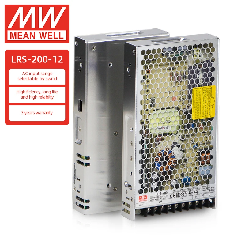 

Блок питания Mean Well LRS-200-12, 200 Вт, 12 В, 17 А, ультракомпактный, для текстильных машин