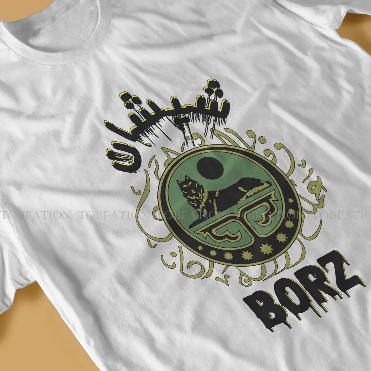 チャックンウルフメンズOネックTシャツ、arab Bazz、パンクTシャツ、綿100% 服、夏