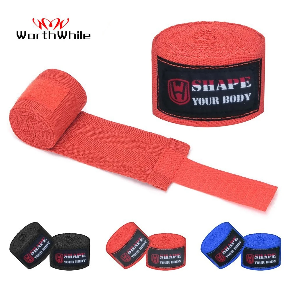 

WOSWEIR-1 Pair Cotton Kick Boxing Wraps Bandage Men Sanda Taekwondo Muay Thai Guantes De Boxeo MMA Wrist Straps Equipment
