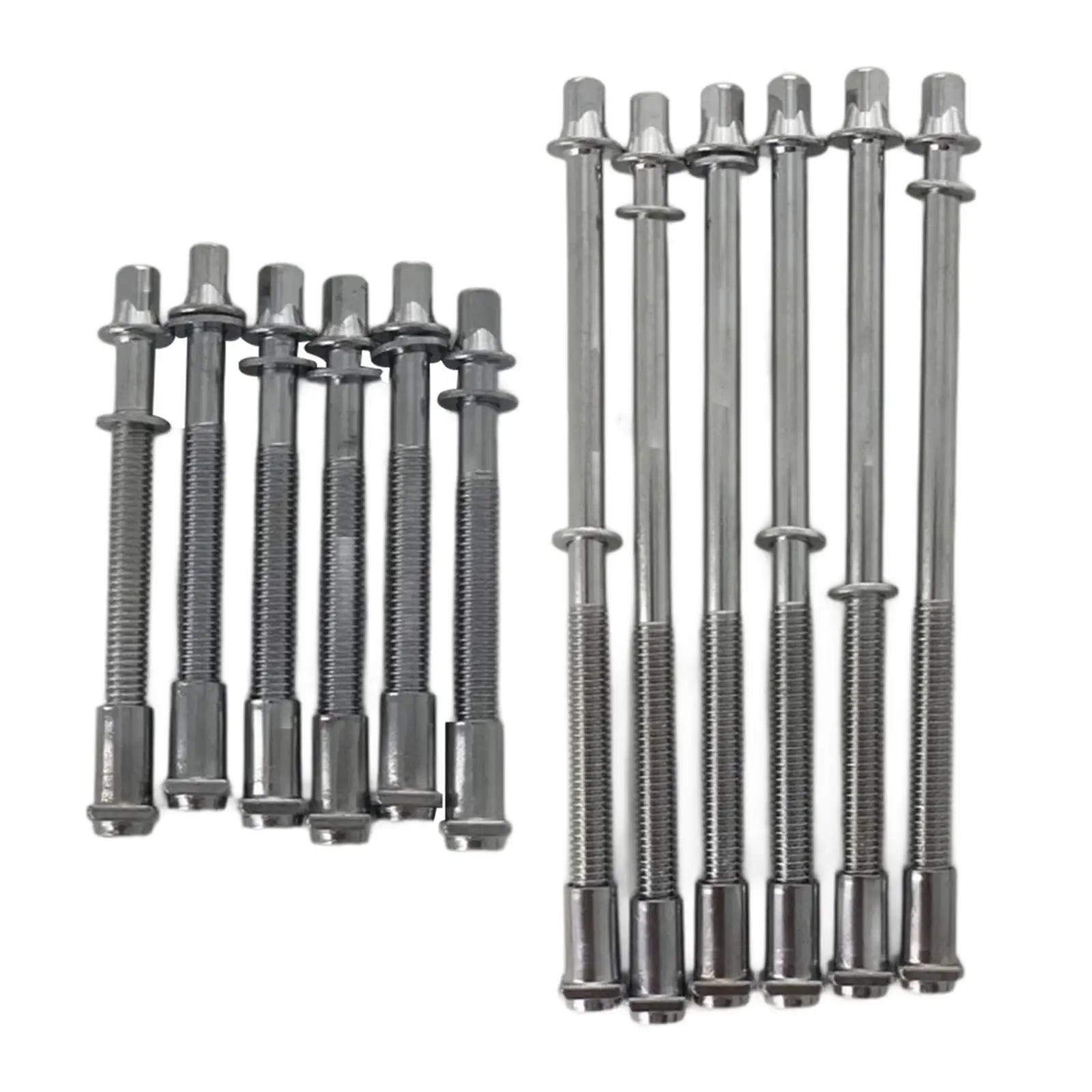 6x Tension Rods for Drums,Tom Lug Screws,Drum Tension Rod, Bass Drum Set of Key Tension Rods Accessory Spare Replacement