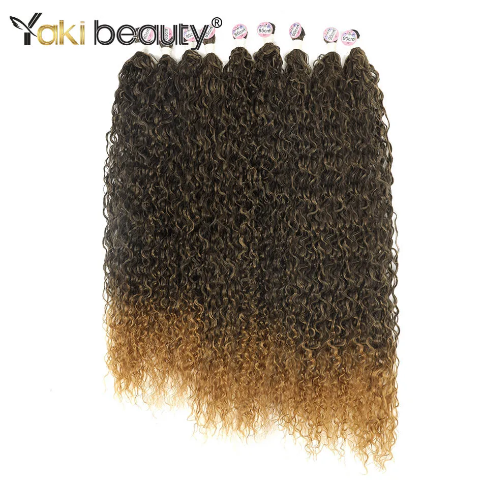 Synthetic Kinky Curly Hair Bundles 36inch Water Wave Hair Weave Anjo Plus Organic Ice Silk Hair Extensions High Quality Weaving