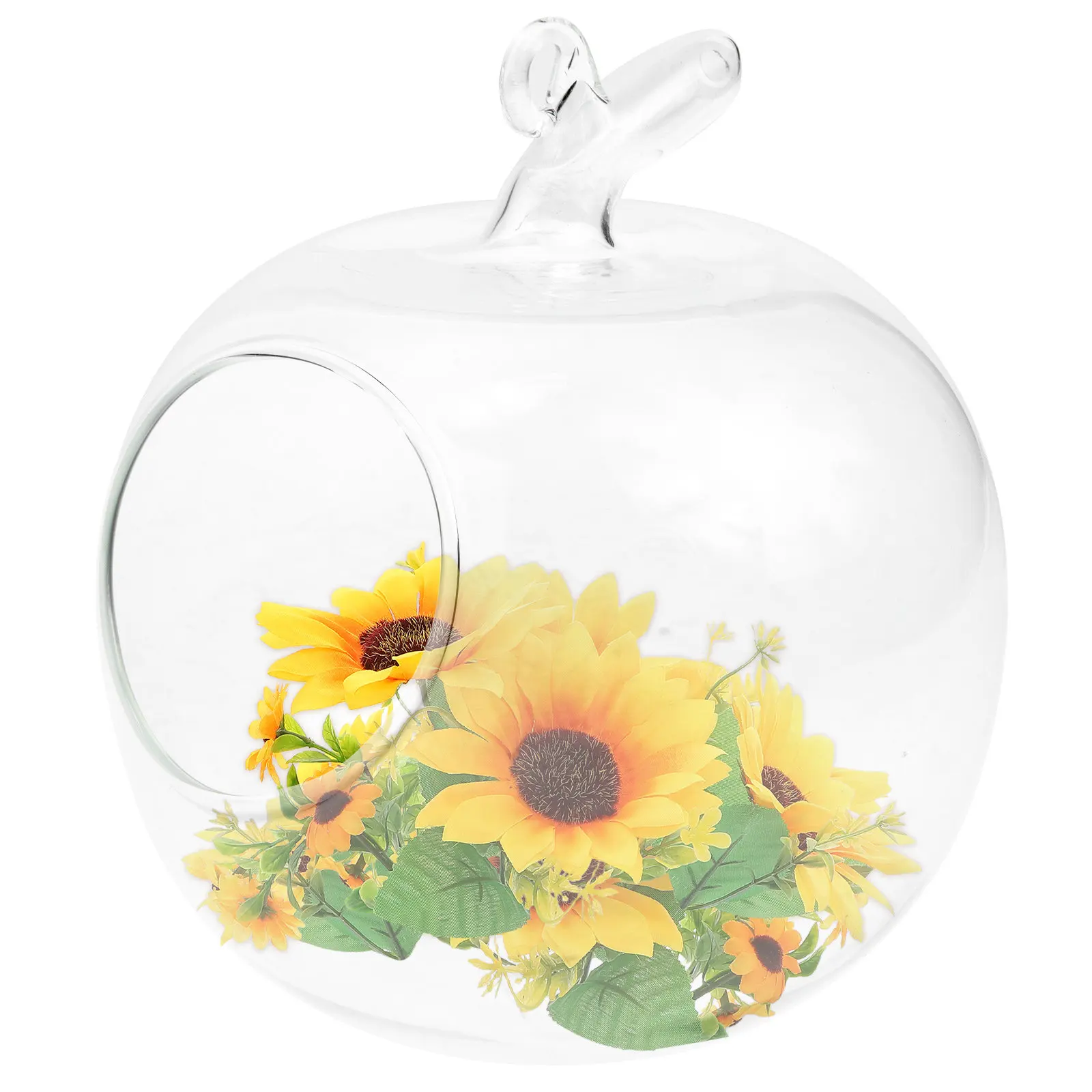 Apple Design Glass Micro Landscape Terrarium Bottle Decorative Vase for Indoor Outdoor Garden Balcony Table Adornment Succulent