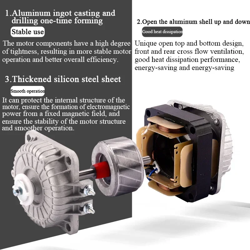 Accessories Parts Electric Freezer Motor Refrigerator Fan Cooling Motor Shaded Pole Asynchronous Condensing Motor Radiator