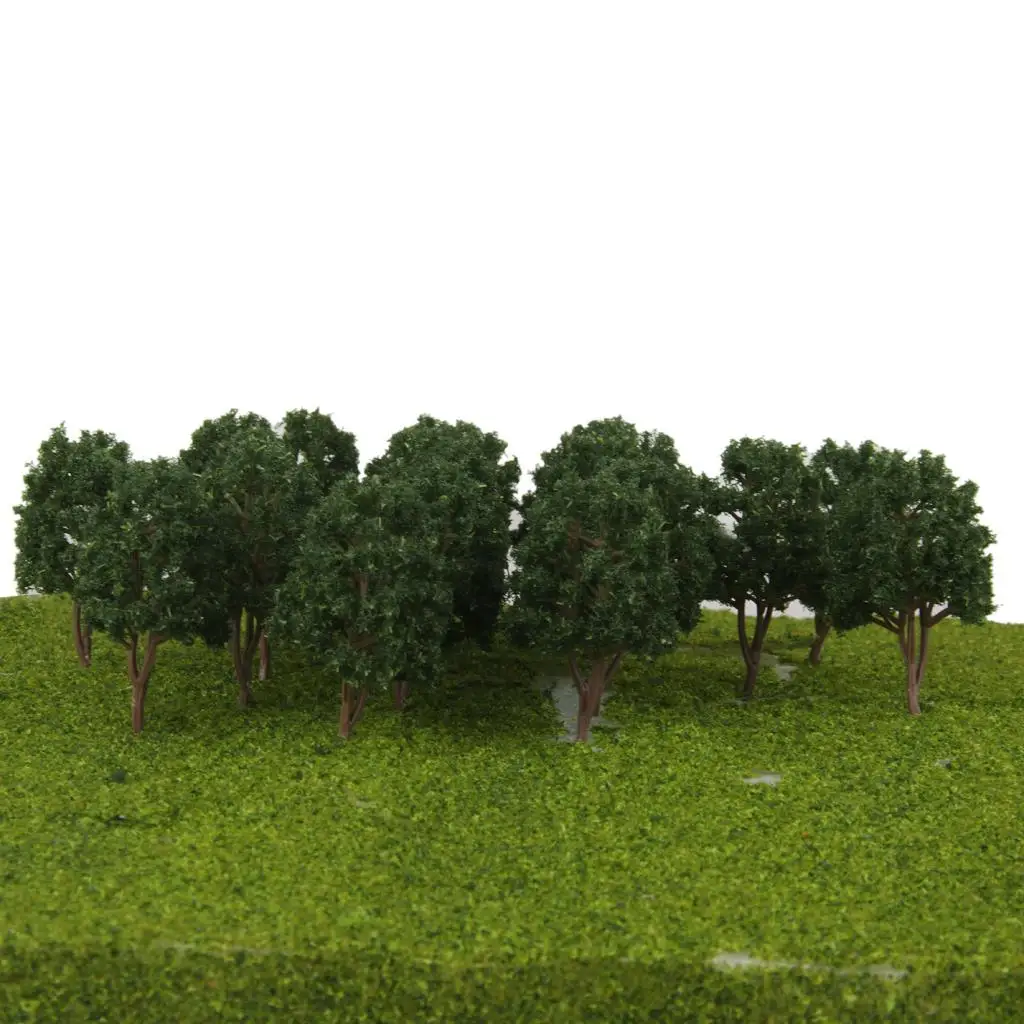 20Pcs Model Trees Train Scenery Trees Perfect Architectural Model Dark Green