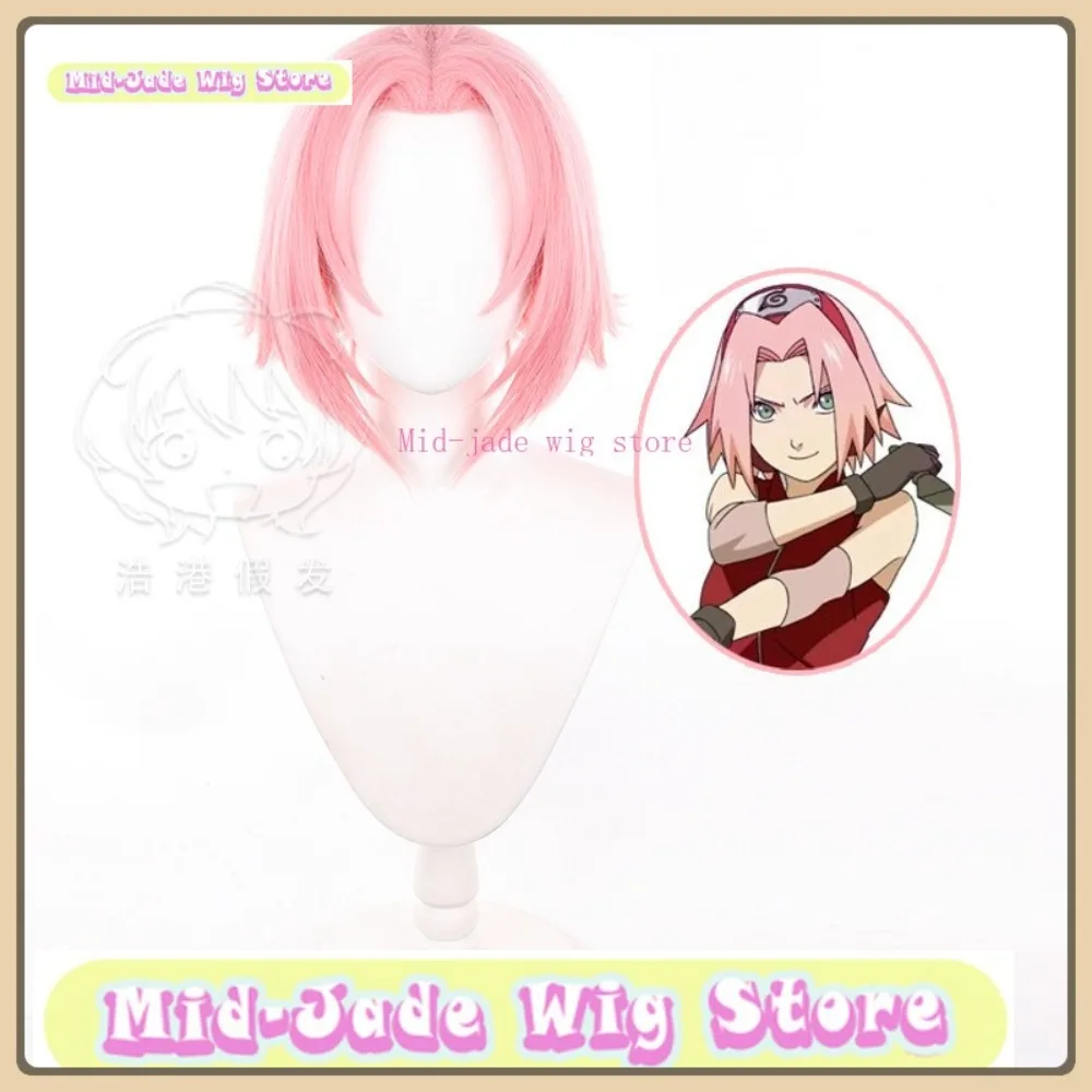 Mid-jade peruca loja sakura haruno cosplay peruca anime jogo rpg traje de halloween adereços cabelo sintético