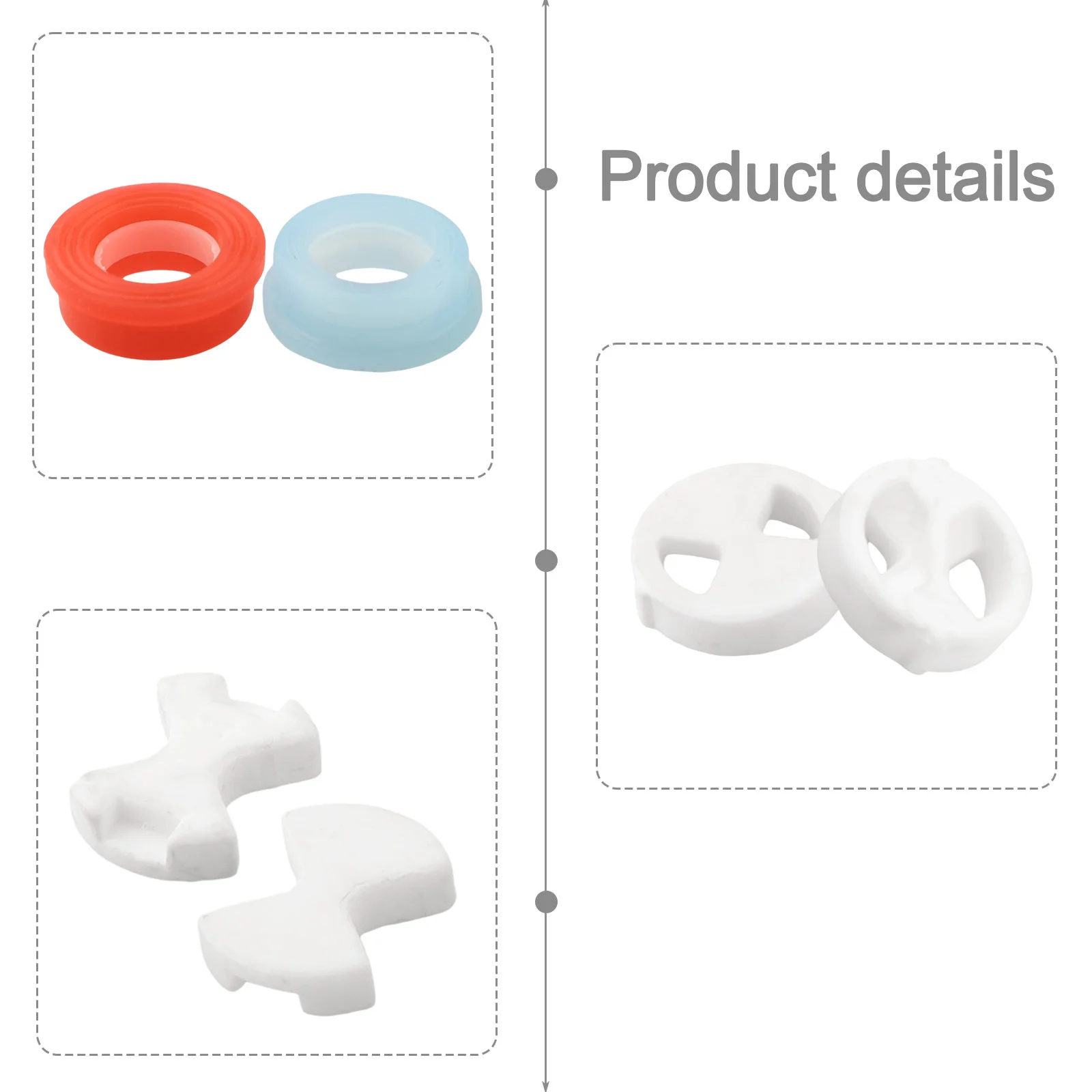 12PCS Set Faucet Cartridge Replacement Kit Faucet Washers For Mixer Faucet Set Fan-shaped Valve Discs O-ring Washers Set