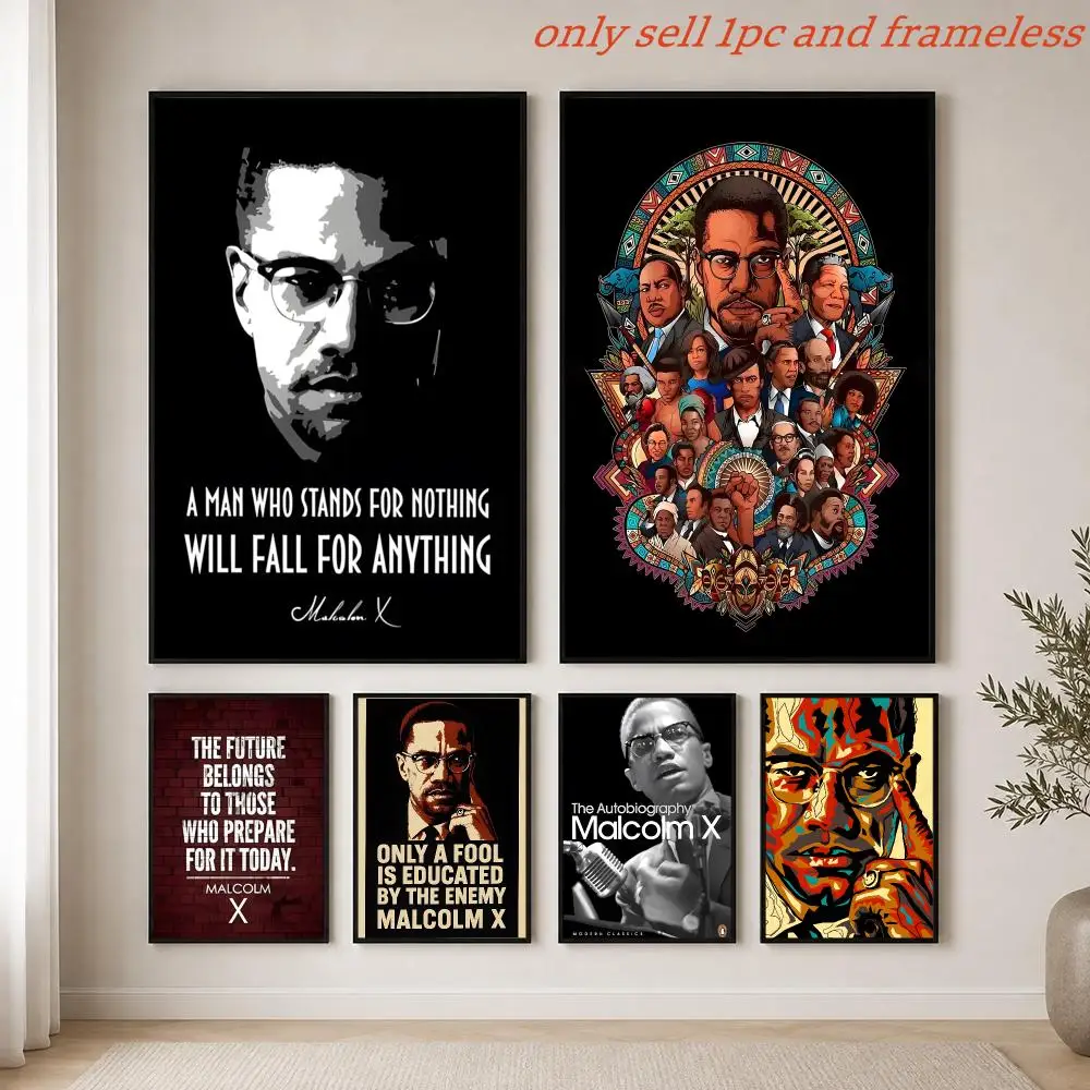 Zivilrechtsbewegung M-Malcolm X Poster HD Aktuelles Thema Sänger/OST/Film/Anime-Wasserdicht Selbstklebend Heimdekoration