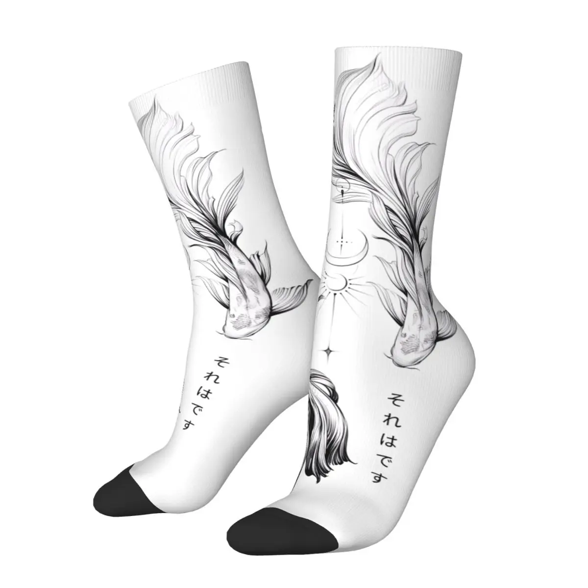 Lucky Charm Koi Fish Men and Women printing Socks,Leisure Applicable throughout the year Dressing Gift