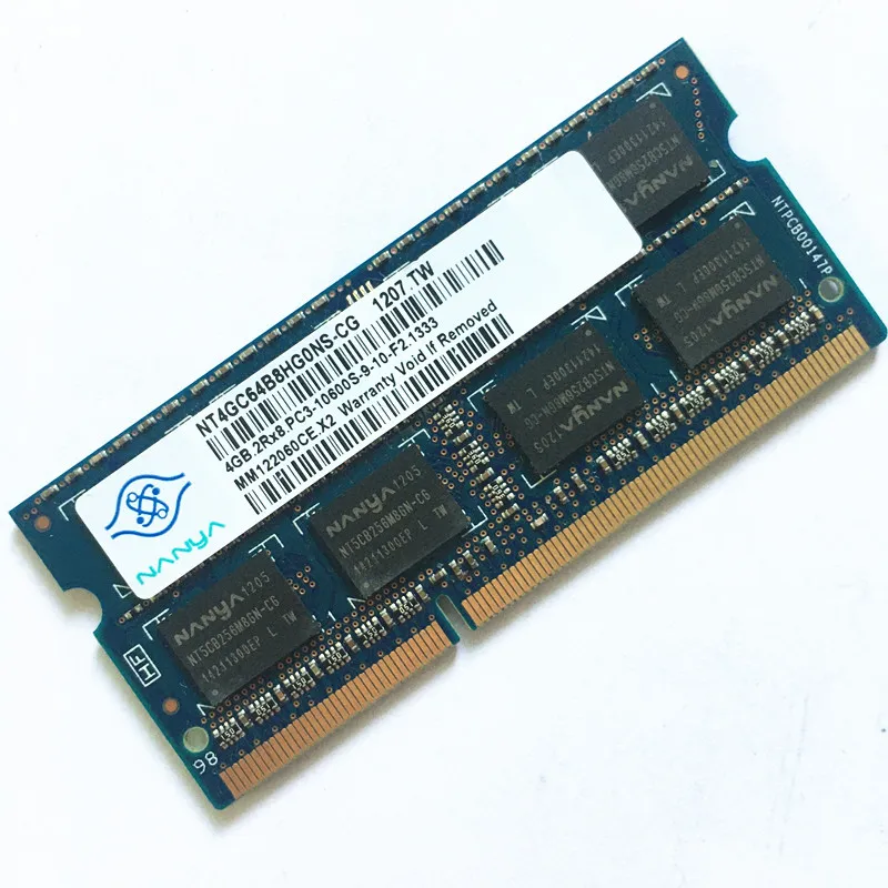 Nanya DDR3 RAMs 4GB 1333MHz Laptop Memory 4GB.2Rx8.PC3-10600S-9-10