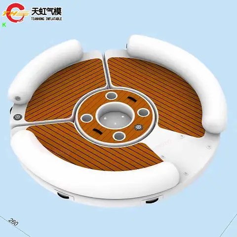 Kommersiell hållbar vattenflytande resort luftö uppblåsbar bryggplattform förseglad uppblåsbar luftlounge med pump 8 best sales uppblåsbar flytande ö - №7