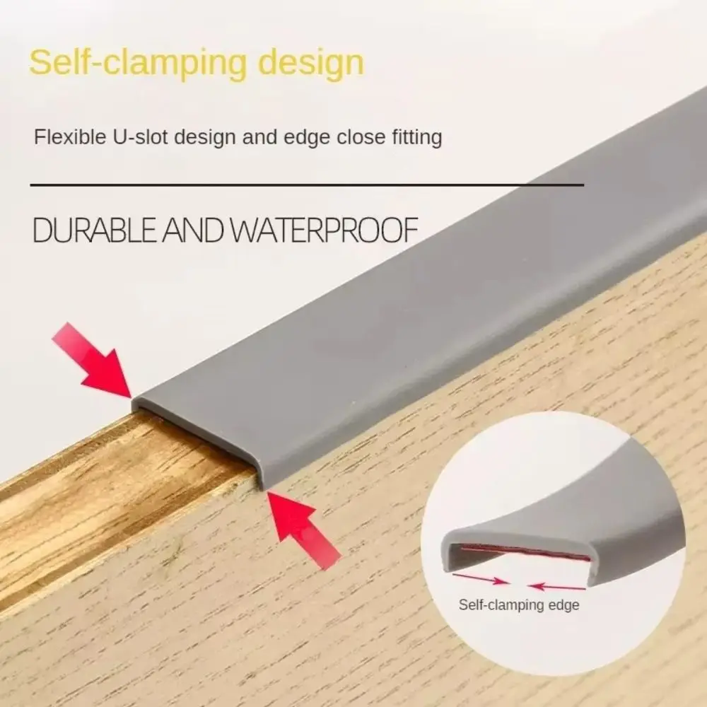 Nueva cinta de bandas de borde en forma de U, goma TPE, Protector de bordes de 2M, cinta autoadhesiva decorativa para armario