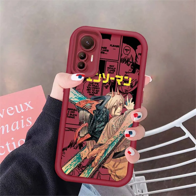 Anime Chainsaw Man Art For Xiaomi Mi 15 14 14T 12 12T 11 11i 11X Lite Pro 5G Eye Ladder Soft TPU Cover