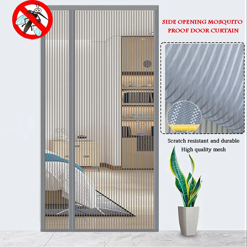 Summer new high-end side door curtain household magnetic non-perforated mosquito net can be customized mosquito screen door