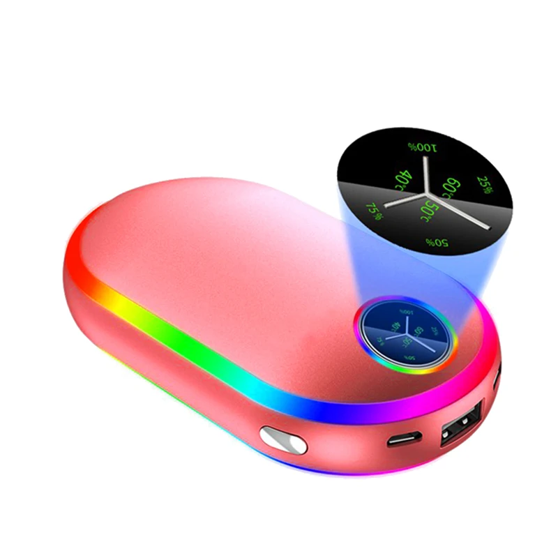 10000MAh USB Rechargeable Electric Hand Warmer Winter Double-Side Heating Mini Long-Life Pocket Power Bank 4 in 1 view 3