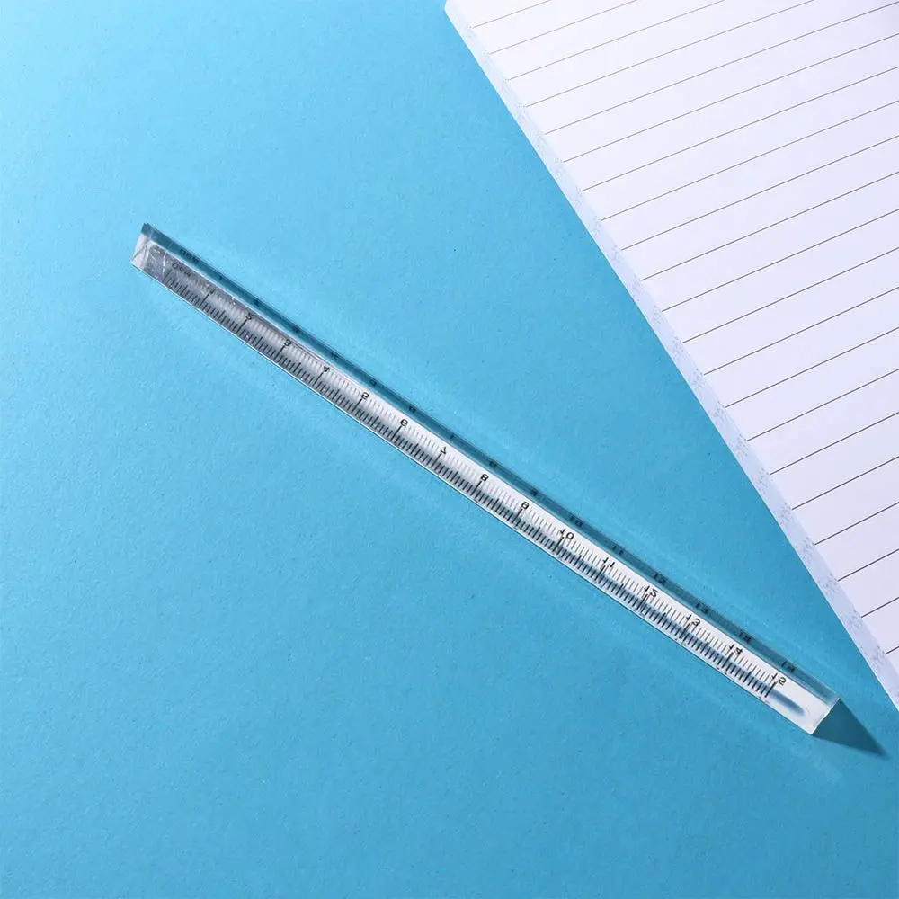 

Plastic School Architect Engineer 15cm Stationery Straight Ruler Transparent Triangle Ruler Measuring Tools