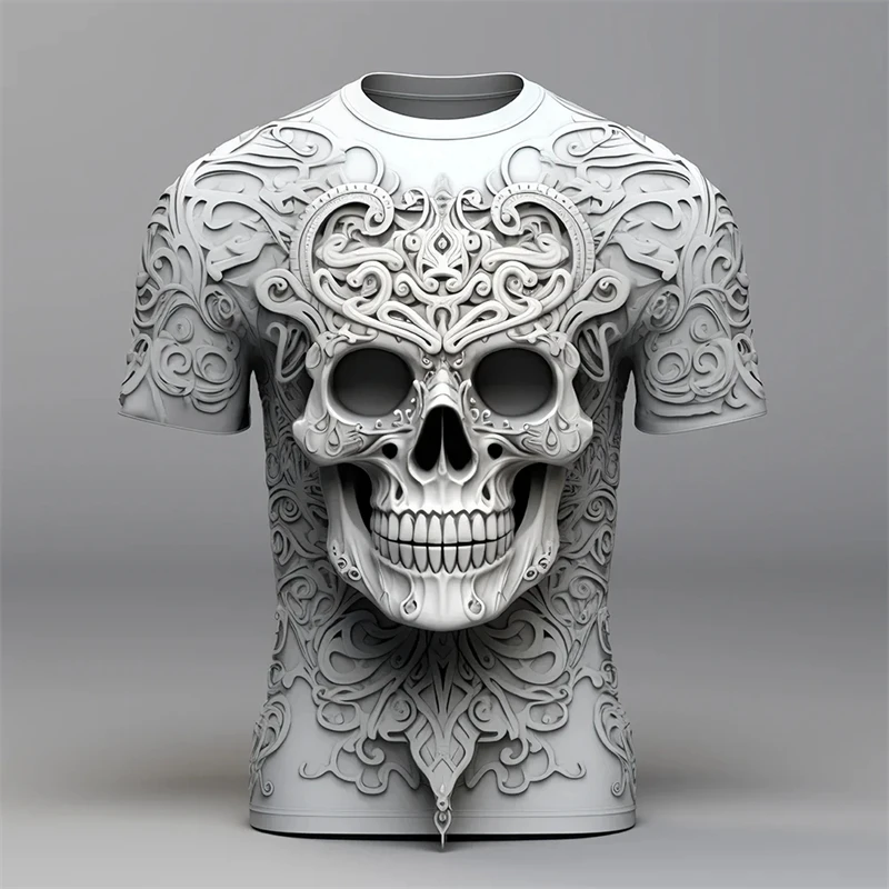 Skull Skeleton 3D Print T-Shirts Men Women Casual Fashion Streetwear Oversized Short Sleeve T Shirt Funny Tees Tops Man Clothing