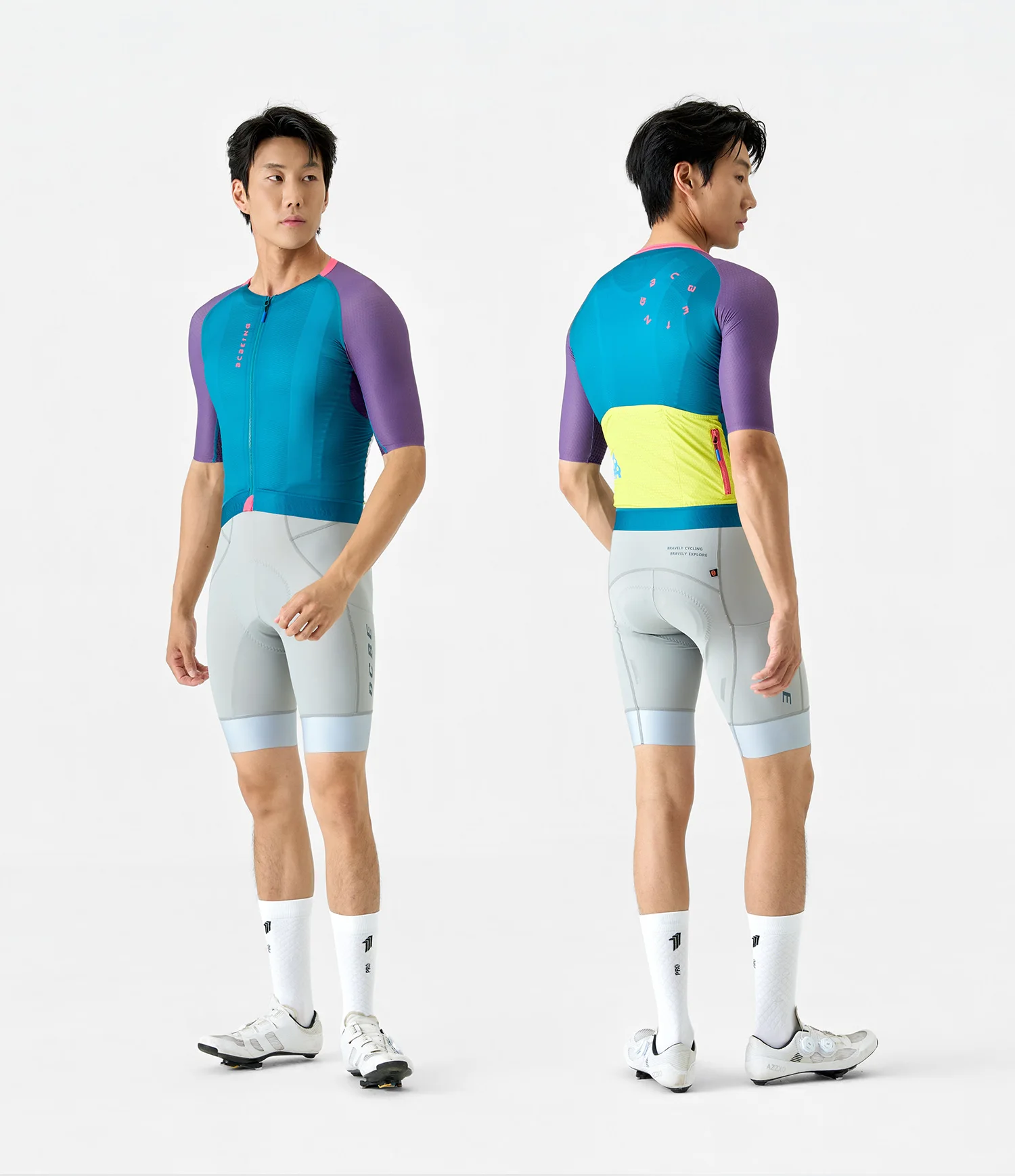 BCBE-ING Herren Aero-Radtrikot, kurzärmelig, Sommer, leicht, hohe Elastizität, atmungsaktives Mesh-Gewebe, schmal geschnitten, Radtrikot. – Detail 14