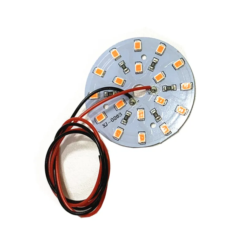 3.7V 5W LED lamp patch round 44mm lithium battery 18650 wick 2835 red blue green 5w handmade DIY for solar panel