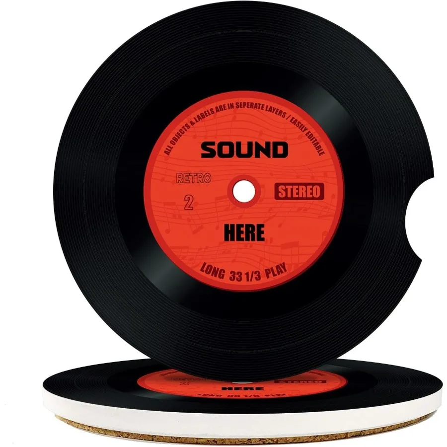 

2 упаковки автомобильных подставок, впитывающие керамические каменные пробковые подставки для напитков, 2,6 Ih, музыка, ретро, дискотека, ностальгические автоаксессуары, чашка Ho