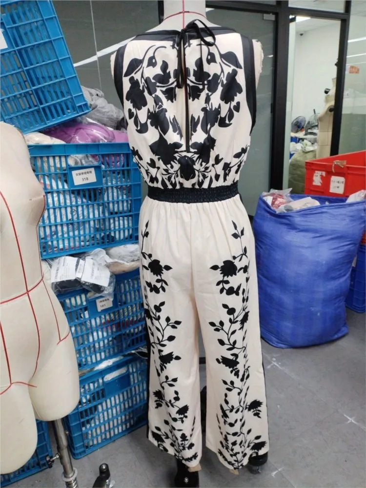 بذلة نسائية صيفية جديدة أنيقة مطبوعة كتلة الألوان الخصر الدانتيل متابعة س الرقبة قصيرة الأكمام بذلة سيدة عطلة حفلة بذلة