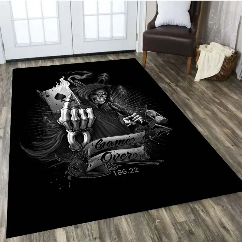 Skull Horror Series Carpet Living Room Home Decor Sofa Table Rug Anti Slip Chair Cushion Lounge Mat picnic camping children  Art