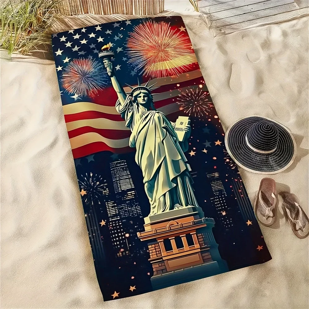 Anti-slip Statue of Liberty Microfiber Beach Towel Parent-Interaction Beach Essentials