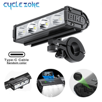 4 LED Bicycle Headlight Type-C Charging Aluminum Alloy Digital Display Bike Front Lights Head Light for Cycling Night Riding