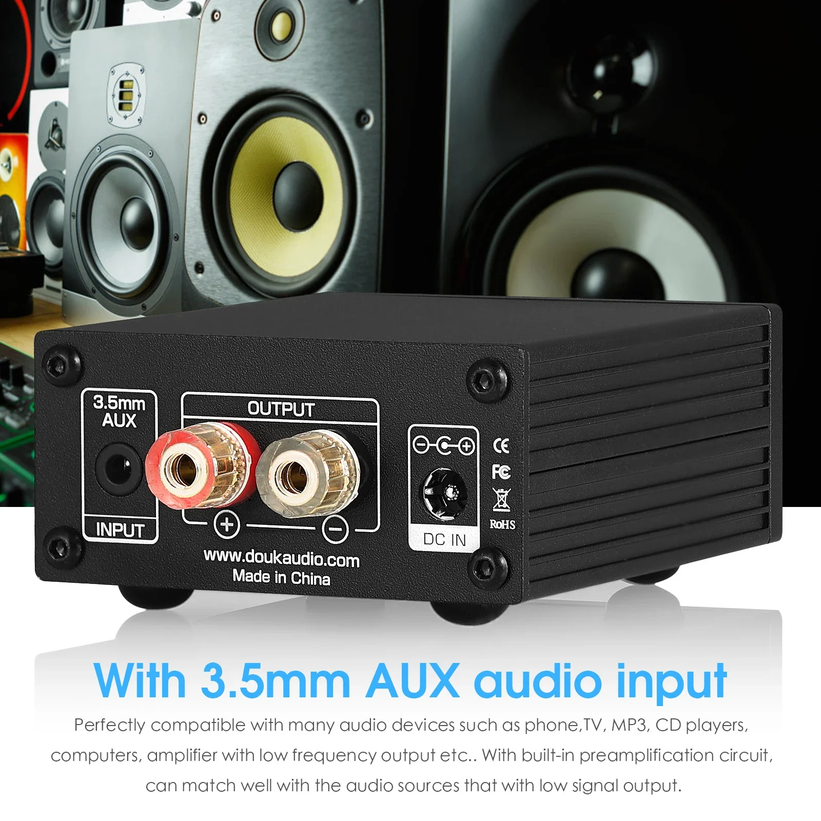 Nobsound Latest Mini 100W Subwoofer / Full Frequency Power Amplifier Mono Channel Audio TPA3116D2 Amp