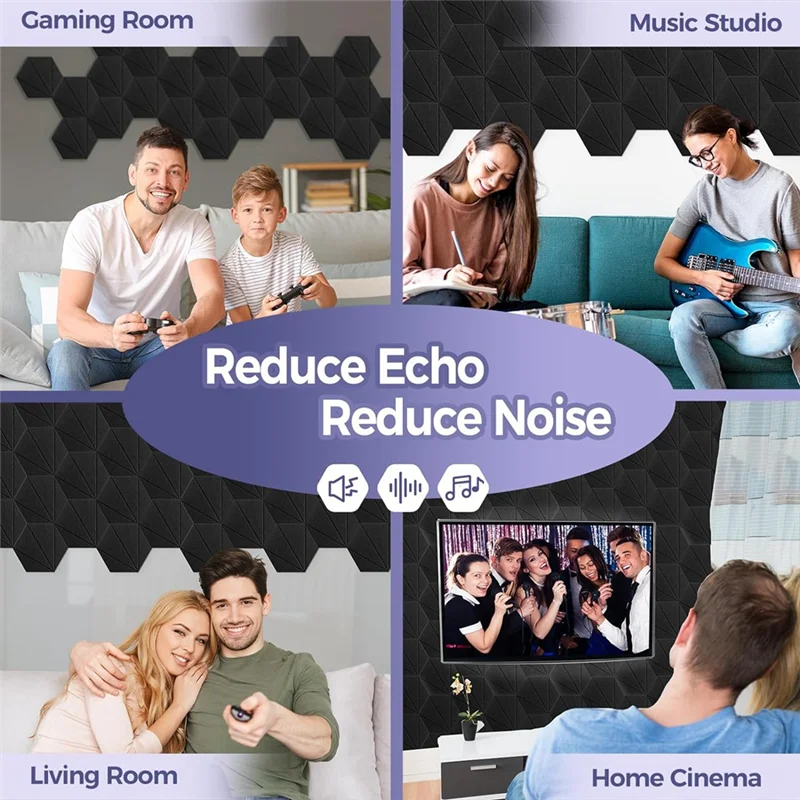 

SYDS 12 Pack Acoustic Foam Panels 12X10x6x0.4 Inch,Self Adhesive Sound Proof Foam Wall Panels,For Acoustic Treatment