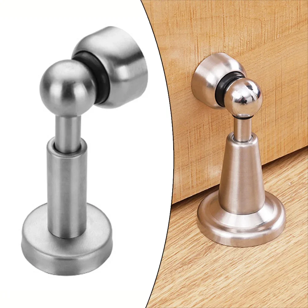 1pc Magnetic Door Stoper Stainless Steel Magnet Vertical Door Stopper Catch Holder Household Crashproof Door Stopper Hardware