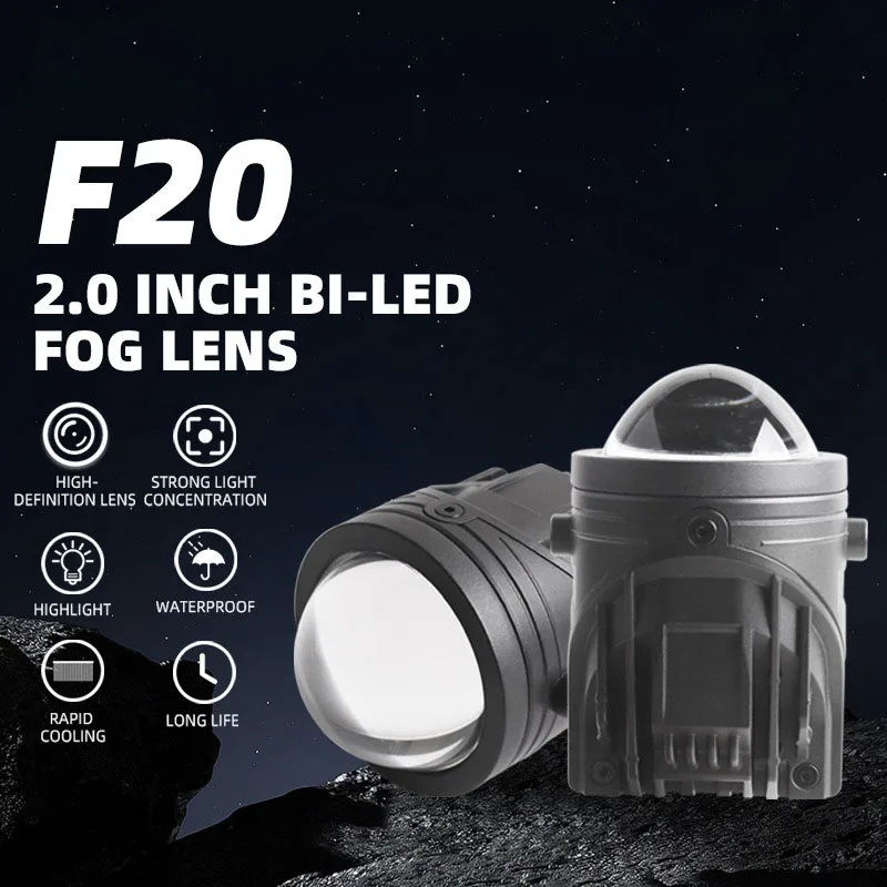 

2 Inch Bi LED Fog Light Projector Lens 12V 40W 6000K Car Fog Lamp Retrofit with 2 Custom LED Chips