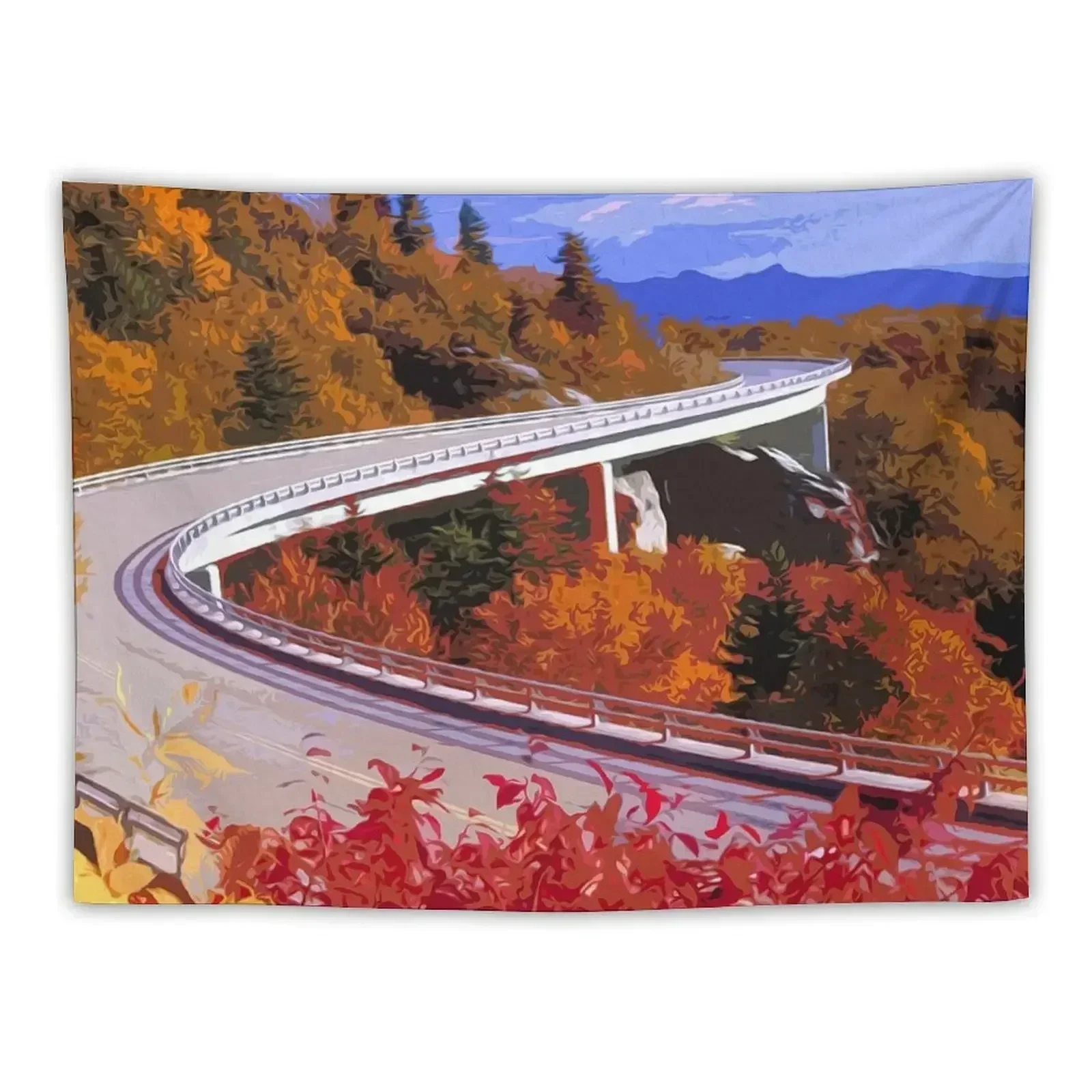 

Blue Ridge Parkway in Autumn Tapestry Decoration Room Aesthetic Room Decors Tapestry