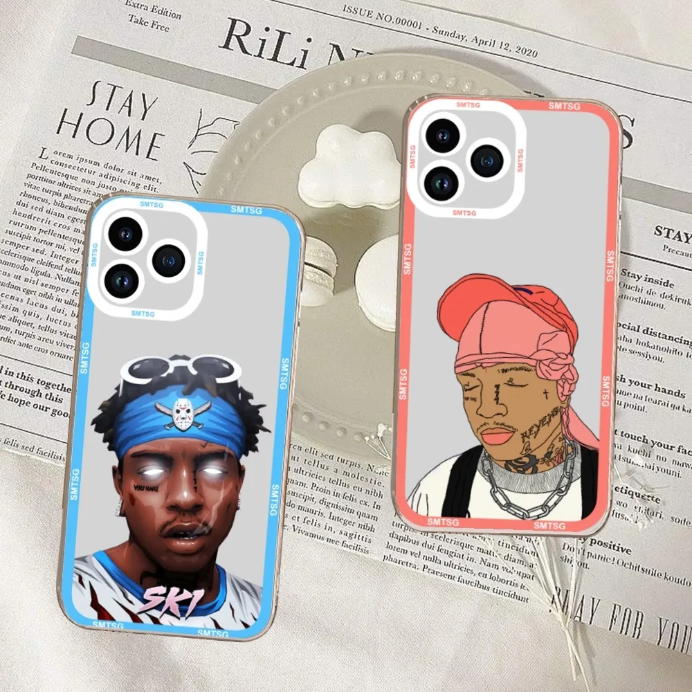 Ski Mask Slump God Rapper Phone Case For iPhone 11 12 Mini 13 14 15 Pro Max Transparent Shell