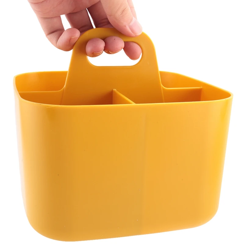 Caddys-organizador de 2 piezas, caja de plástico apilable con asa, escritorio, organizador de arte y almacenamiento de maquillaje