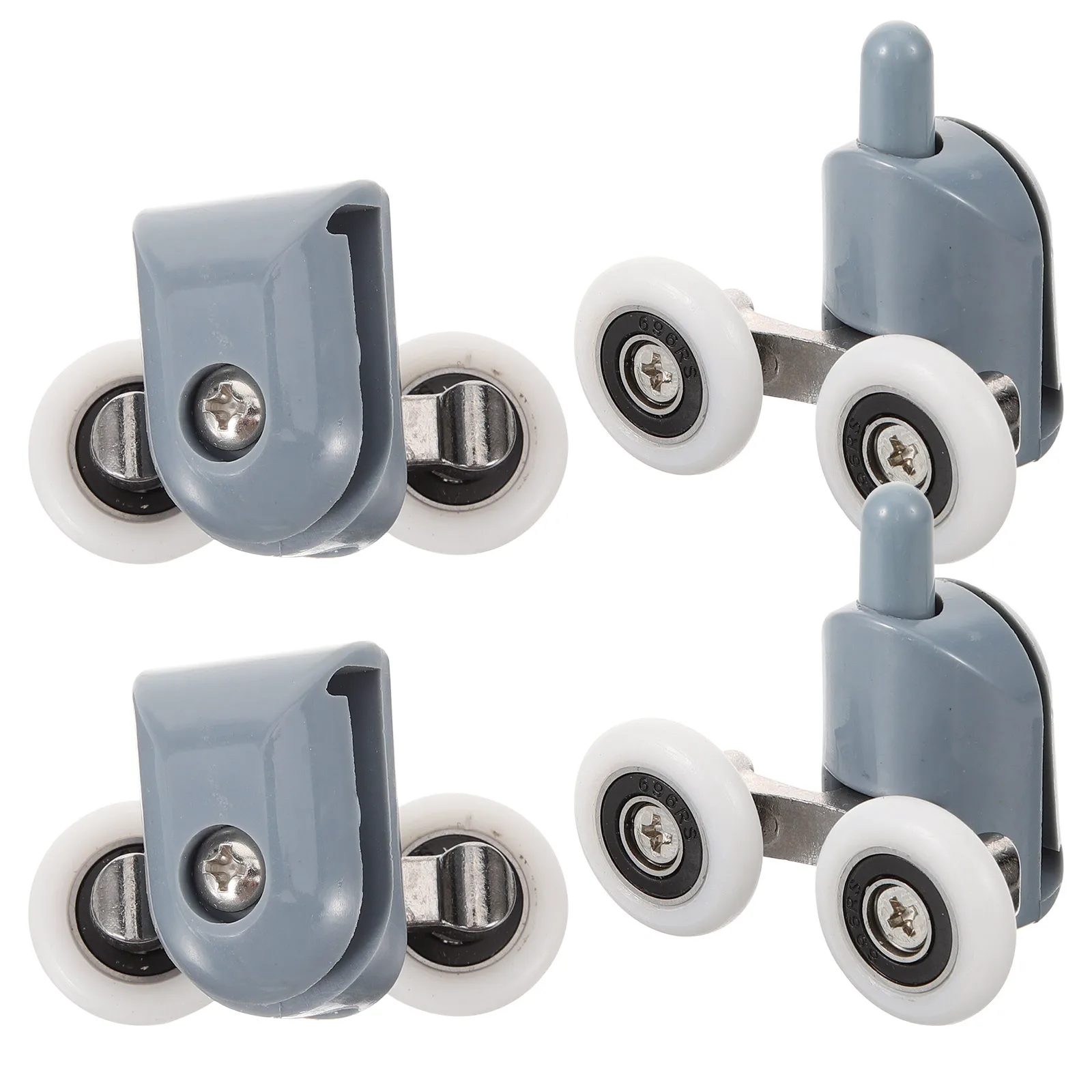 

4pcs Glass Sliding Door Pulley Plastic Wheels Shower Bathroom Roller Durable Smooth Large Flat Wheel Design Suitable Thickness