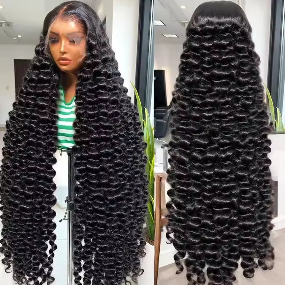 

Парик из натуральных волос с глубокой волной, 40-42 дюйма, предварительно проработанная линия роста волос, 13x4 13x6 HD кружевной фронт, без клея, кудрявый, с естественной линией роста волос, для женщин