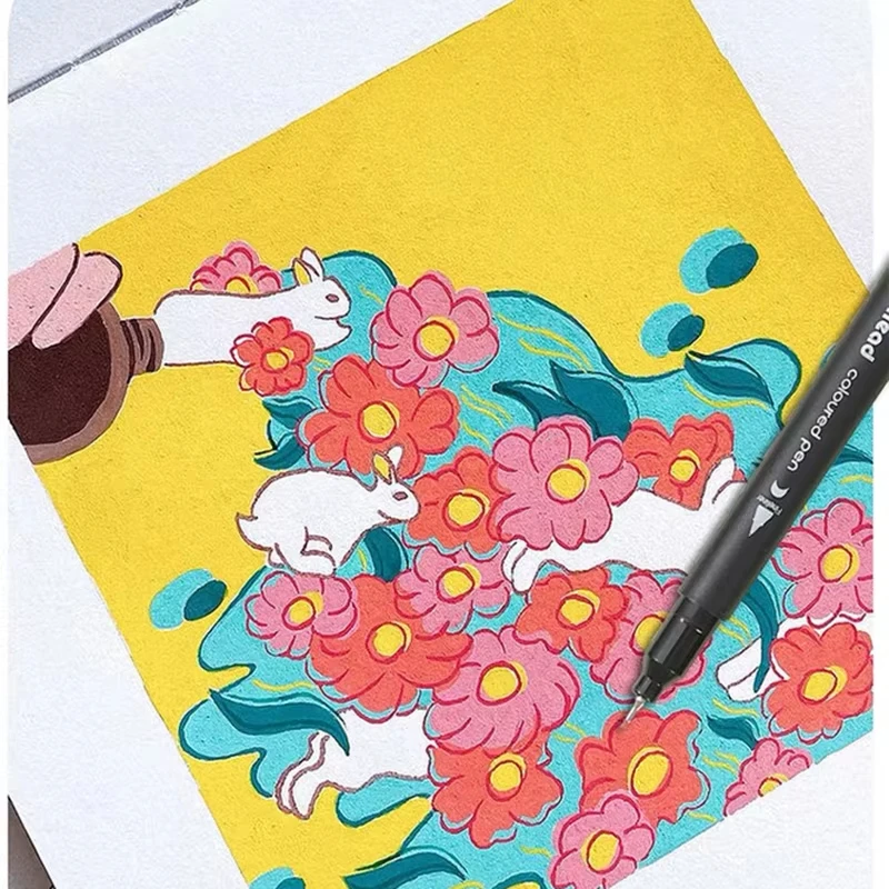 72/100/120/168 Colors Marker Set Double Head Water Based Sketch Graffiti Watercolor Comic Highlighter Art Painting Stationery