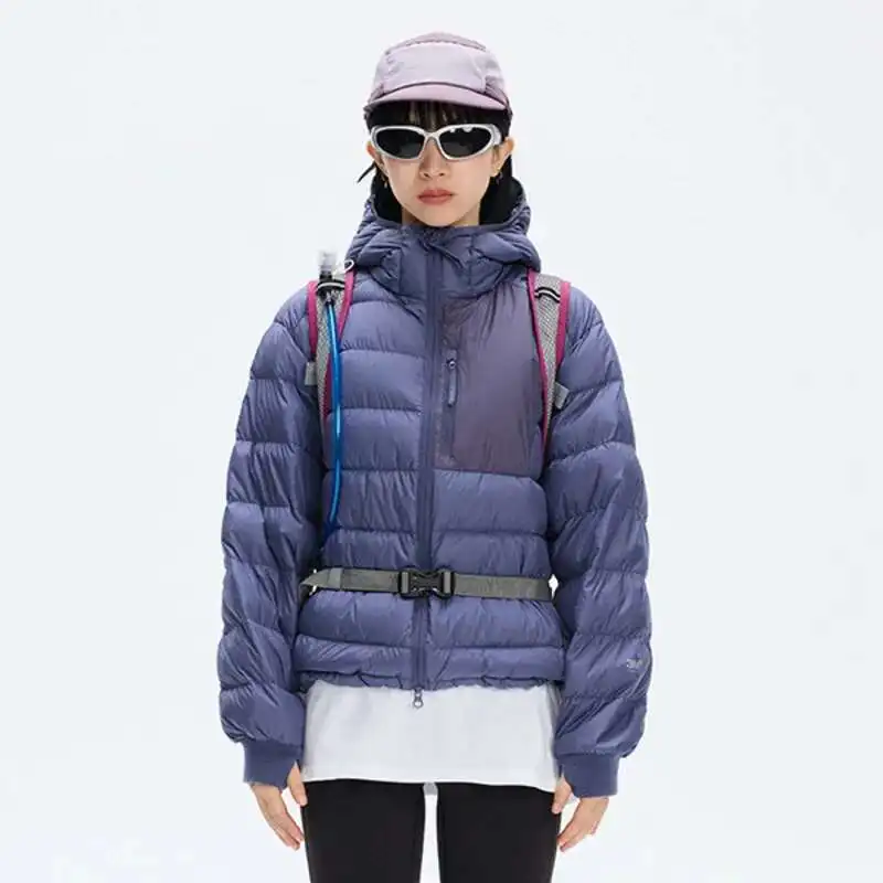 HKSH Outdoor Light Sport Kleurcontrast Donsjack met capuchon Dames Winter Berg Vrije tijd Waterdicht Klimmen Katoenen jas H2887