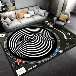 Disc Player Carpet for Living Room Area Rug Decorative Floor Rug Carpet Gift for Anniversary Mother's Day Father's Day Furry Mat