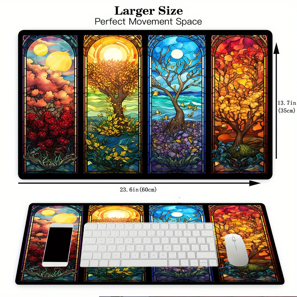 Gekleurd glas stijl landschap thema magische speelmat pc accessoires bureaumat Gaming Mat MTG Speelmat geschikt voor spelbijeenkomst